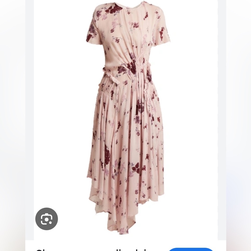 Preen Line -Size S- light pink dress with dark burgundy flowers and grey